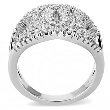 Load image into Gallery viewer, 3W1448 - Rhodium Brass Ring with AAA Grade CZ  in Clear