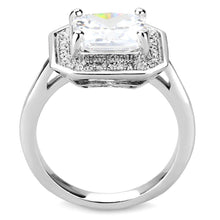 Load image into Gallery viewer, 3W1451 - Rhodium Brass Ring with AAA Grade CZ  in Clear
