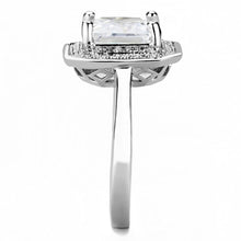 Load image into Gallery viewer, 3W1451 - Rhodium Brass Ring with AAA Grade CZ  in Clear