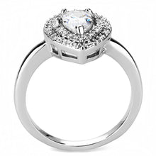 Load image into Gallery viewer, 3W1453 - Rhodium Brass Ring with AAA Grade CZ  in Clear