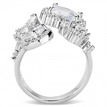Load image into Gallery viewer, 3W1454 - Rhodium Brass Ring with AAA Grade CZ  in Clear