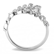 Load image into Gallery viewer, 3W1457 - Rhodium Brass Ring with AAA Grade CZ  in Clear