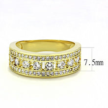 Load image into Gallery viewer, 3W1459 - Gold Brass Ring with AAA Grade CZ  in Clear