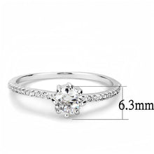 Load image into Gallery viewer, 3W1460 - Rhodium Brass Ring with AAA Grade CZ  in Clear