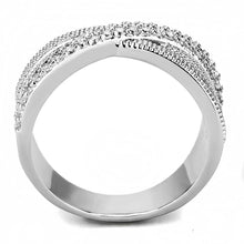 Load image into Gallery viewer, 3W1464 - Rhodium Brass Ring with AAA Grade CZ  in Clear