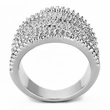 Load image into Gallery viewer, 3W1465 - Rhodium Brass Ring with AAA Grade CZ  in Clear