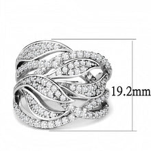 Load image into Gallery viewer, 3W1466 - Rhodium Brass Ring with AAA Grade CZ  in Clear