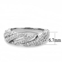 Load image into Gallery viewer, 3W1468 - Rhodium Brass Ring with AAA Grade CZ  in Clear
