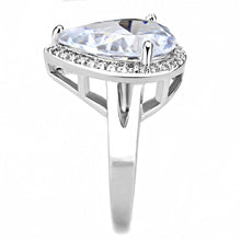 Load image into Gallery viewer, 3W1469 - Rhodium Brass Ring with AAA Grade CZ  in Clear