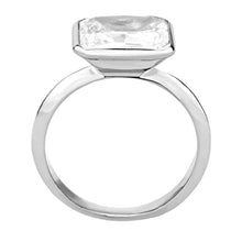 Load image into Gallery viewer, 3W1488 - Rhodium Brass Ring with AAA Grade CZ  in Clear