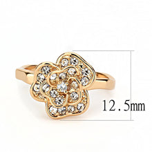 Load image into Gallery viewer, 3W1491 - Rose Gold Brass Ring with Top Grade Crystal  in Clear