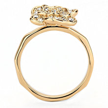 Load image into Gallery viewer, 3W1491 - Rose Gold Brass Ring with Top Grade Crystal  in Clear