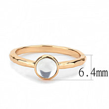 Load image into Gallery viewer, 3W1493 - Rose Gold Brass Ring with Synthetic Synthetic Glass in Aquamarine