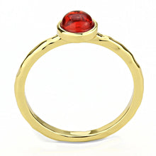 Load image into Gallery viewer, 3W1496 - Gold Brass Ring with Synthetic Synthetic Glass in Garnet