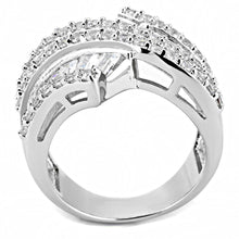 Load image into Gallery viewer, 3W1501 - Rhodium Brass Ring with AAA Grade CZ  in Clear