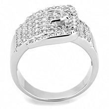 Load image into Gallery viewer, 3W1502 - Rhodium Brass Ring with AAA Grade CZ  in Clear