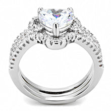 Load image into Gallery viewer, 3W1504 - Rhodium Brass Ring with AAA Grade CZ  in Clear