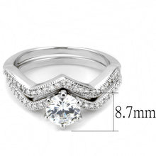 Load image into Gallery viewer, 3W1505 - Rhodium Brass Ring with AAA Grade CZ  in Clear