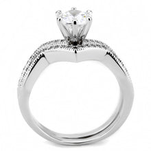 Load image into Gallery viewer, 3W1505 - Rhodium Brass Ring with AAA Grade CZ  in Clear