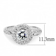 Load image into Gallery viewer, 3W1506 - Rhodium Brass Ring with AAA Grade CZ  in Clear