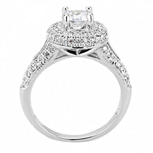 Load image into Gallery viewer, 3W1506 - Rhodium Brass Ring with AAA Grade CZ  in Clear