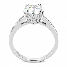 Load image into Gallery viewer, 3W1507 - Rhodium Brass Ring with AAA Grade CZ  in Clear