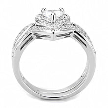 Load image into Gallery viewer, 3W1508 - Rhodium Brass Ring with AAA Grade CZ  in Clear