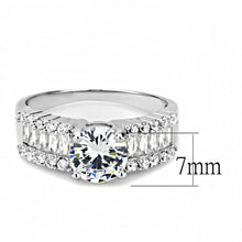 Load image into Gallery viewer, 3W1510 - Rhodium Brass Ring with AAA Grade CZ  in Clear