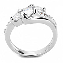 Load image into Gallery viewer, 3W1512 - Rhodium Brass Ring with AAA Grade CZ  in Clear