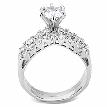 Load image into Gallery viewer, 3W1513 - Rhodium Brass Ring with AAA Grade CZ  in Clear