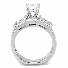 Load image into Gallery viewer, 3W1515 - Rhodium Brass Ring with AAA Grade CZ  in Clear