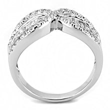 Load image into Gallery viewer, 3W1518 - Rhodium Brass Ring with AAA Grade CZ  in Clear