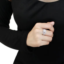 Load image into Gallery viewer, 3W1519 - Rhodium Brass Ring with AAA Grade CZ  in Clear