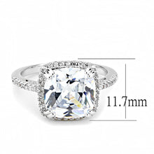 Load image into Gallery viewer, 3W1522 - Rhodium Brass Ring with AAA Grade CZ  in Clear