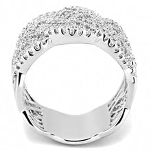 Load image into Gallery viewer, 3W1524 - Rhodium Brass Ring with AAA Grade CZ  in Clear