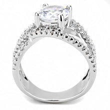 Load image into Gallery viewer, 3W1529 - Rhodium Brass Ring with AAA Grade CZ  in Clear
