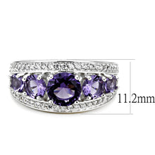Load image into Gallery viewer, 3W1530 - Rhodium Brass Ring with Synthetic  in Amethyst
