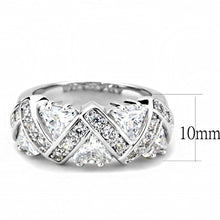 Load image into Gallery viewer, 3W1533 - Rhodium Brass Ring with AAA Grade CZ  in Clear