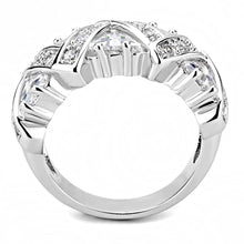 Load image into Gallery viewer, 3W1533 - Rhodium Brass Ring with AAA Grade CZ  in Clear