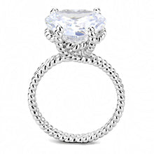 Load image into Gallery viewer, 3W1536 - Rhodium Brass Ring with AAA Grade CZ  in Clear