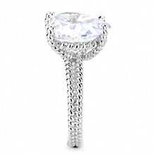 Load image into Gallery viewer, 3W1536 - Rhodium Brass Ring with AAA Grade CZ  in Clear