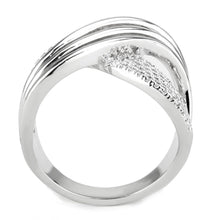 Load image into Gallery viewer, 3W1542 - Rhodium Brass Ring with AAA Grade CZ  in Clear