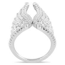 Load image into Gallery viewer, 3W1543 - Rhodium Brass Ring with AAA Grade CZ  in Clear
