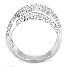Load image into Gallery viewer, 3W1544 - Rhodium Brass Ring with AAA Grade CZ  in Clear