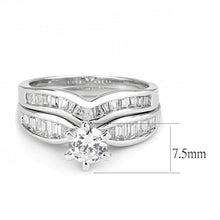Load image into Gallery viewer, 3W1552 - Rhodium Brass Ring with AAA Grade CZ  in Clear