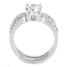Load image into Gallery viewer, 3W1554 - Rhodium Brass Ring with AAA Grade CZ  in Clear