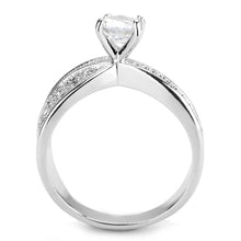 Load image into Gallery viewer, 3W1559 - Rhodium Brass Ring with AAA Grade CZ  in Clear