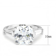 Load image into Gallery viewer, 3W1561 - Rhodium Brass Ring with AAA Grade CZ  in Clear