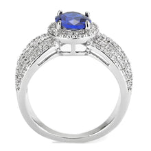 Load image into Gallery viewer, 3W1563 - Rhodium Brass Ring with Synthetic Spinel in London Blue