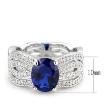 Load image into Gallery viewer, 3W1564 - Rhodium Brass Ring with Synthetic Spinel in London Blue